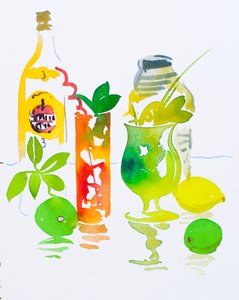 モヒート＆キューバリブレ、2016年（水彩画）