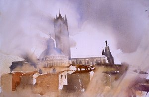 シエナ大聖堂、2002年（水彩画） 作： サイモン・フレッチャー