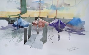 五艘の舟, 2002 （水彩画）