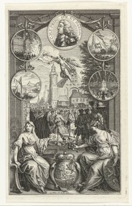 ウィリアム 4 世の市長への昇格の寓話、1747 年 作： Simon Fokke