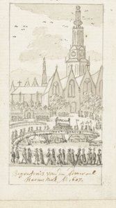 ヤコブ・ファン・ヘームスケルクの埋葬、アムステルダムの旧教会、1607 年 作： Simon Fokke