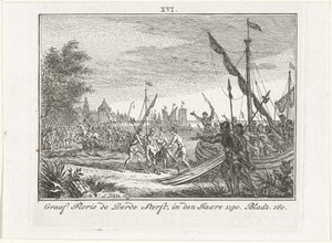 1784年のアンティオキアでのオランダのフロリス3世の死 作： Simon Fokke