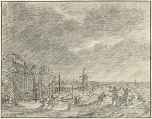 1775 年 11 月 15 日、Halfweg での大嵐と洪水 作： Simon Fokke