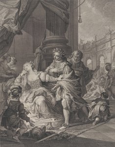 姦淫の罪で告発されたグンヒルダ、1760 年。 作： Simon Francois Ravenet