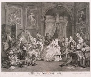 結婚ア・ラ・モード」、1745年、プレートIV 作： Simon Francois Ravenet
