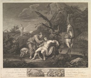 良いサマリア人聖ルカ、チャップ。 10、詩30、2月24日1772。 作： Simon Francois Ravenet