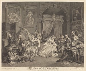 マリッジ・ア・ラ・モード: pl.4 作： Simon Francois Ravenet I after William Hogarth