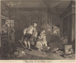 マリッジ・ア・ラ・モード: pl.5 作： Simon Francois Ravenet I after William Hogarth