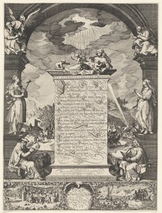 四人の福音書記者を配した信仰告白の寓意画 作： Simon Frisius