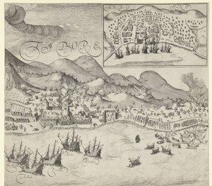 1605年、ティドールにおけるオランダ軍によるポルトガル軍への勝利（右側の版画）