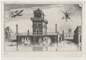 イカロスとダイダロスのある街並み 南欧の風景（連載タイトル） Topographia variarum regionum (シリーズタイトル)
