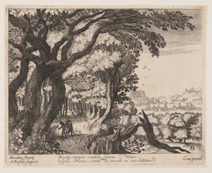 キリストの生涯を描いた風景画より「エジプトへの逃走 作： Simon Frisius