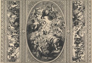 O teto da Banqueting House em Whitehall 作： Simon Gribelin