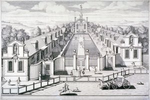 Trinity Almshouses、Mile End Road、Stepney、London、1696。 作： Simon Gribelin