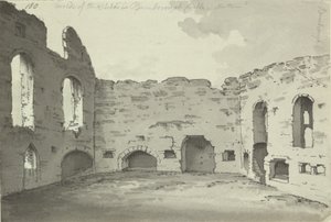 バンバラ城、台所の廃墟、追加。 15542、f.180、c.1780（紙にペンとインクのウォッシュ）