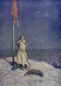 サー・ウォルター・スコットの「The Talisman」のイラスト（カラーリトグラフ 作： Simon Harmon (after) Vedder