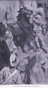 プレトリア後：ゲリラ戦争、ハームズワースブラザーズ社発行、1901年からの夜のロッゲバルドの横断 作： Simon Harmon Vedder