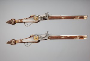 ザクセン選帝侯のボディガード用に作られたホイールロック ピストルのペア、ドイツ語、c1610