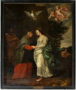 教区教会 (Parochiekerk Sint-Eligius)。 ペインティング。 「エリザベートを訪れるマリア」。 シモン・ド・パプ。 17世紀。