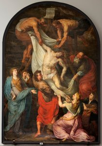 教区教会 (Sint-Walburgakerk)。 絵画「十字架の降下」。 シモン・ド・パプ。 PPRubens にコピーします。 17世紀半ば。