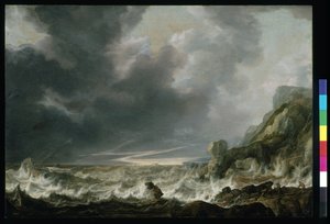 ロッキーコースト沖の遭難船、1645年頃（木に油彩） 作： Simon Jacobsz. Vlieger