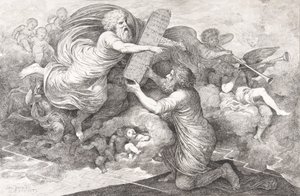 シナイのモーセ ユダヤ法の表、1773年。 作： Simon Julien
