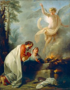 Simon Julienin (1735-1800) Manoahin, Simsonin isän, uhri, öljy kankaalle, n. 1760 作： Simon Julien