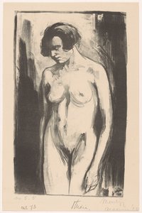 立っている裸の女性の研究 作： Simon Moulijn (signed by artist)