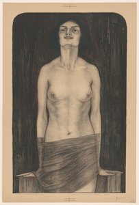 上半身裸で立つ女性 ヴァンパイア（サロメ）（原題） 作： Simon Moulijn