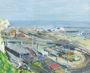 ドーバー港、2019年（油彩、パネル） 作： Simon Neville