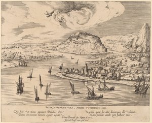 イカロスが墜落した川の風景 作： Simon Novellanus after Pieter Bruegel the Elder