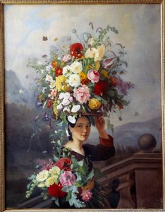 la jardiniere シモン・サン＝ジャン（1808-1860）の絵画 1837年 日1,29x1,65 m リヨン、ボザール美術館（Musee des Beaux Arts 作： Simon Saint Jean