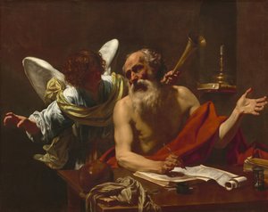 聖ジェロームと天使、c。 16221625。 作： Simon Vouet