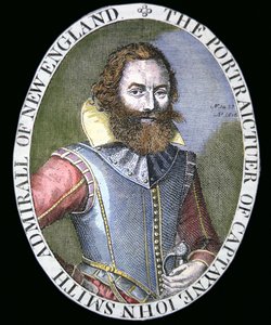 キャプテン・ジョン・スミス（1580-1631）（彩色済み彫刻 作： Simon de Passe
