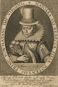 ポカホンタス、1616年。 作： Simon de Passe