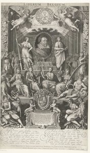 宗教と自由の守護者としてのフレデリック・ヘンドリック、1628年 Liberum ベルギー (オブジェクトのタイトル) 作： Simon van de Passe