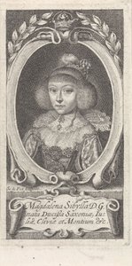 ザクセンのマグダラのシビル王女 1617-1668、ザクセン＝アルテンブルク公爵夫人、c. 1647-1648。 作： Simon van de Passe