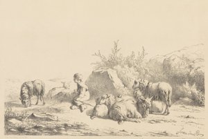 羊飼いと羊 作： Simon van den Berg
