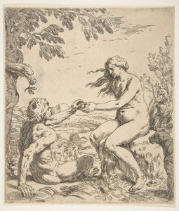アダムとイブ、ca。 1639。 作： Simone Cantarini