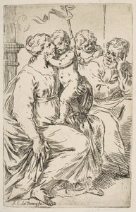 聖ヨハネとバプテストの聖家族1640-1642。 作： Simone Cantarini