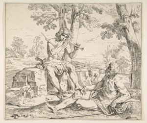 水星とアーガス、ca。 1630-1648。 作： Simone Cantarini