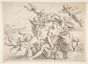 エウロパのレイプ1636年。 作： Simone Cantarini