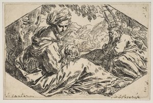 聖ヨセフが...、ca。 1637-1639。 作： Simone Cantarini