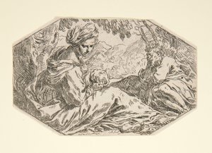 エジプトへの逃亡中の休息 作： Simone Cantarini