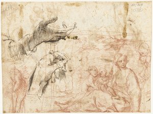 両手を含む様々な構図のスケッチシート 作： Simone Cantarini