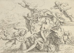 エウロパのレイプ、1636年頃。 作： Simone Cantarini