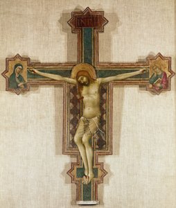 聖母マリアと福音書記者ヨハネのクルシフィクス（木にテンペラ、1321-1325年 作： Simone Martini