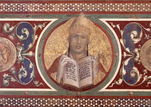 マエスタ：聖グレゴリー、フレームからの詳細、51591の1315フレスコの詳細 作： Simone Martini