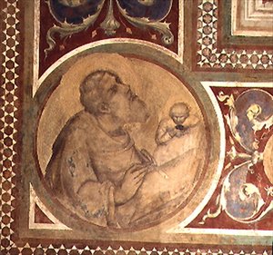マエスタ聖マタイと天使 額縁からのディテール 作： Simone Martini