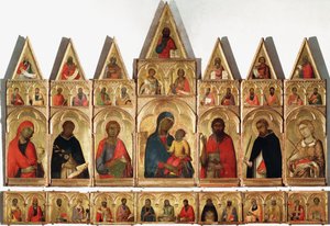 セントキャサリンの多翼祭壇画、1320年 作： Simone Martini
